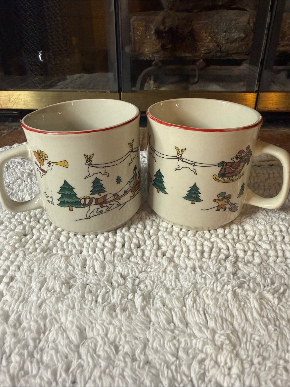 Jamestown China "The Joy of Christmas" Mugs - set of (2)